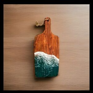 Ocean Wave Resin Art Cutting Charcuterie Board : Beach Vibes